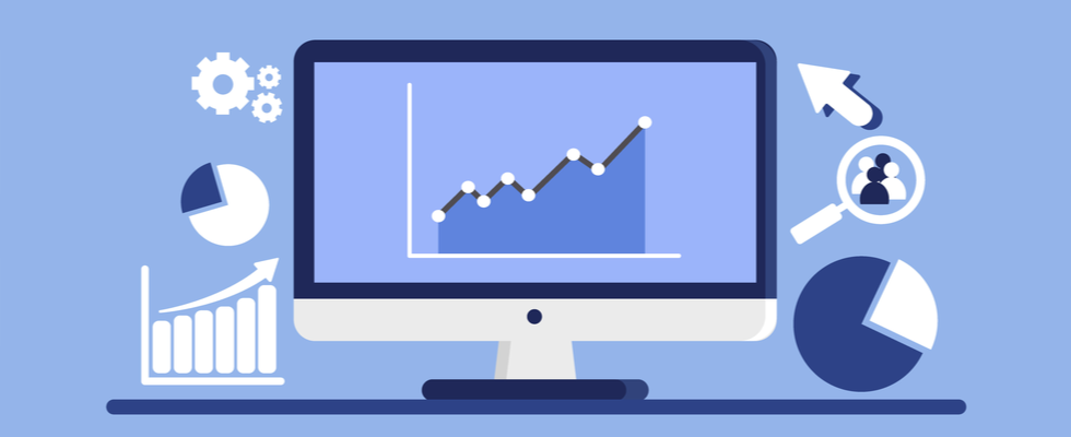 Information processing and data analysis concept. Flat design, modern vector illustration.