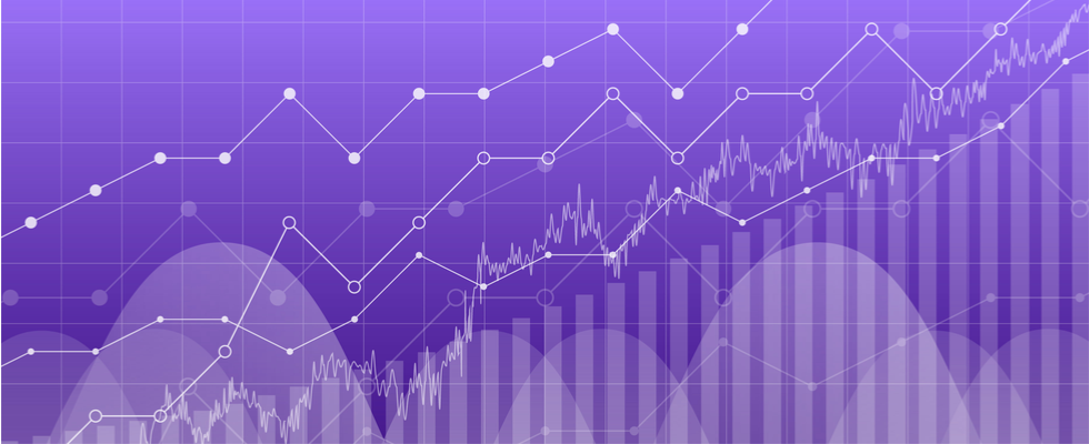Data graph chart, vector illustration. Trend lines, columns, market economy information background.