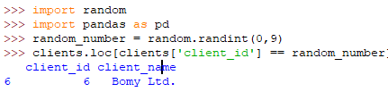Selecting a client at random
