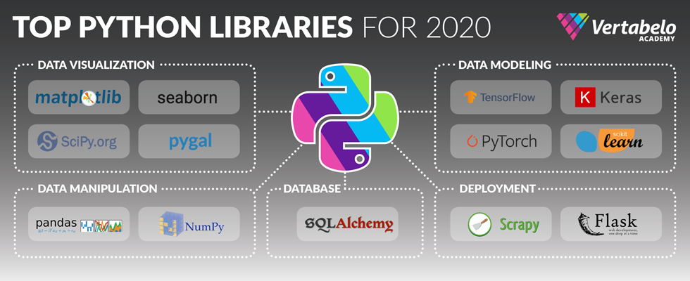 13 Top Python Libraries - infographics