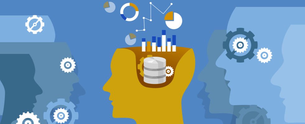 Data analyst concept. Head of a Data Analyst thinking. 
